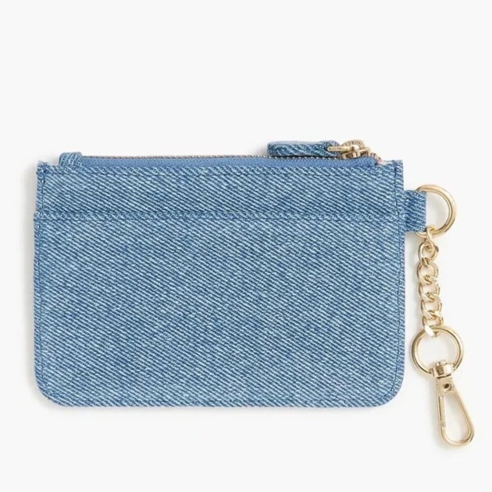 J. Crew Chambray Heart Card Wallet/NWT - Picture 3 of 9